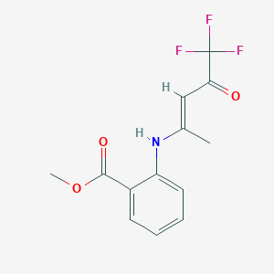 molecular formula C13H12F3NO3 B2515778 methyl 2-{[(2E)-5,5,5-trifluoro-4-oxopent-2-en-2-yl]amino}benzoate CAS No. 338401-88-0