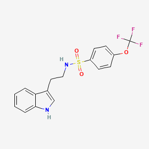 molecular formula C17H15F3N2O3S B2515780 N-[2-(1H-indol-3-yl)ethyl]-4-(trifluoromethoxy)benzenesulfonamide CAS No. 880139-21-9