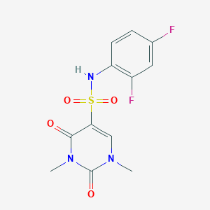 molecular formula C12H11F2N3O4S B2515785 N-(2,4-difluorophenyl)-1,3-dimethyl-2,4-dioxo-1,2,3,4-tetrahydropyrimidine-5-sulfonamide CAS No. 874806-49-2