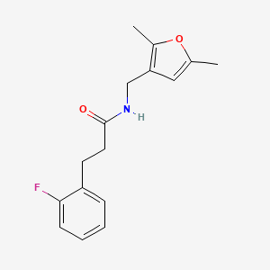 molecular formula C16H18FNO2 B2515804 N-[(2,5-Dimethylfuran-3-YL)methyl]-3-(2-fluorophenyl)propanamide CAS No. 1797802-35-7