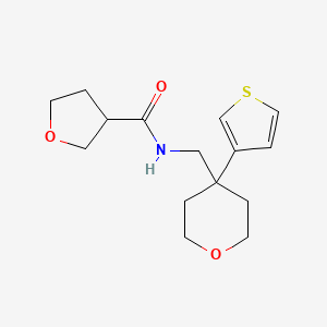 molecular formula C15H21NO3S B2515811 N-{[4-(thiophen-3-yl)oxan-4-yl]methyl}oxolane-3-carboxamide CAS No. 2319784-46-6
