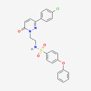 molecular formula C24H20ClN3O4S B2515840 N-(2-(3-(4-chlorophenyl)-6-oxopyridazin-1(6H)-yl)ethyl)-4-phenoxybenzenesulfonamide CAS No. 921880-40-2