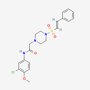 molecular formula C21H24ClN3O4S B2515887 N-(3-chloro-4-methoxyphenyl)-2-[4-[(E)-2-phenylethenyl]sulfonylpiperazin-1-yl]acetamide CAS No. 1002484-29-8