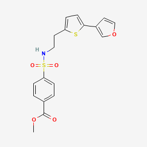 molecular formula C18H17NO5S2 B2515888 methyl 4-(N-(2-(5-(furan-3-yl)thiophen-2-yl)ethyl)sulfamoyl)benzoate CAS No. 2034499-03-9