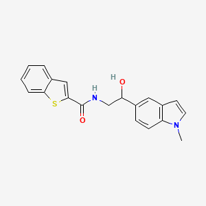 molecular formula C20H18N2O2S B2515906 N-(2-hydroxy-2-(1-methyl-1H-indol-5-yl)ethyl)benzo[b]thiophene-2-carboxamide CAS No. 2034409-71-5