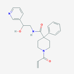 molecular formula C22H25N3O3 B2515907 N-(2-Hydroxy-2-pyridin-3-ylethyl)-4-phenyl-1-prop-2-enoylpiperidine-4-carboxamide CAS No. 2361719-91-5