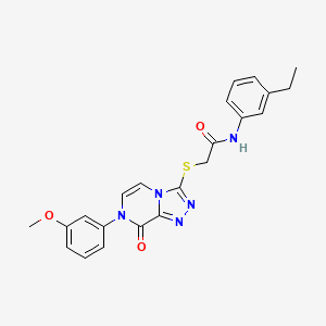 molecular formula C22H21N5O3S B2515915 N-(3-ethylphenyl)-2-{[7-(3-methoxyphenyl)-8-oxo-7H,8H-[1,2,4]triazolo[4,3-a]pyrazin-3-yl]sulfanyl}acetamide CAS No. 1242911-66-5