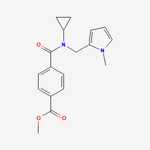 molecular formula C18H20N2O3 B2515921 methyl 4-(cyclopropyl((1-methyl-1H-pyrrol-2-yl)methyl)carbamoyl)benzoate CAS No. 1286722-43-7