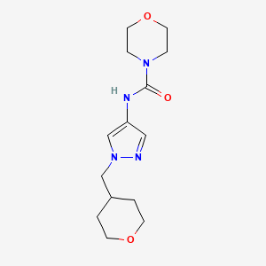 molecular formula C14H22N4O3 B2515924 N-{1-[(oxan-4-yl)methyl]-1H-pyrazol-4-yl}morpholine-4-carboxamide CAS No. 1705314-44-8