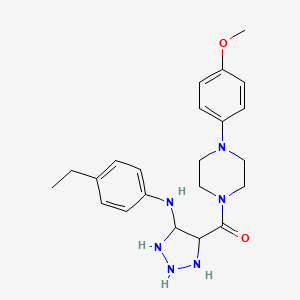 molecular formula C22H26N6O2 B2515945 N-(4-ethylphenyl)-4-[4-(4-methoxyphenyl)piperazine-1-carbonyl]-1H-1,2,3-triazol-5-amine CAS No. 1291863-33-6