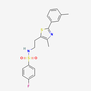 B2515960 4-fluoro-N-(2-(4-methyl-2-(m-tolyl)thiazol-5-yl)ethyl)benzenesulfonamide CAS No. 869069-96-5