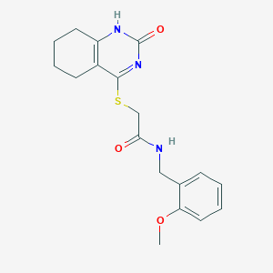 molecular formula C18H21N3O3S B2515962 N-(2-methoxybenzyl)-2-((2-oxo-1,2,5,6,7,8-hexahydroquinazolin-4-yl)thio)acetamide CAS No. 933230-50-3