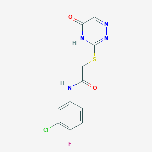 molecular formula C11H8ClFN4O2S B2515980 N-(3-chloro-4-fluorophenyl)-2-[(5-oxo-4,5-dihydro-1,2,4-triazin-3-yl)sulfanyl]acetamide CAS No. 898622-37-2