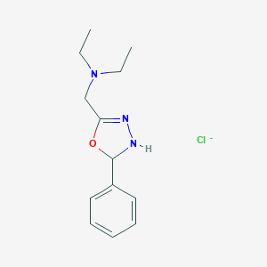molecular formula C13H19ClN3O- B025160 delta(sup 4)-1,2,4-Oxadiazoline, 5-((diethylamino)methyl)-3-phenyl-, hydrochloride CAS No. 102504-38-1