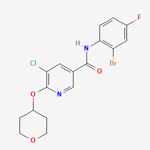 molecular formula C17H15BrClFN2O3 B2516019 N-(2-bromo-4-fluorophenyl)-5-chloro-6-(oxan-4-yloxy)pyridine-3-carboxamide CAS No. 1903085-78-8