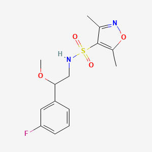 molecular formula C14H17FN2O4S B2516042 N-[2-(3-fluorophenyl)-2-methoxyethyl]-3,5-dimethyl-1,2-oxazole-4-sulfonamide CAS No. 1797876-85-7