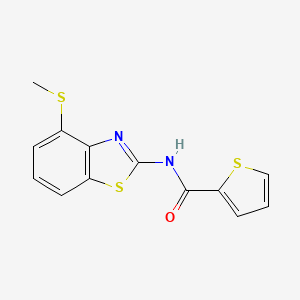 molecular formula C13H10N2OS3 B2516050 N-(4-(methylthio)benzo[d]thiazol-2-yl)thiophene-2-carboxamide CAS No. 899941-65-2