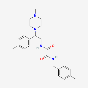 molecular formula C24H32N4O2 B2516055 N1-(4-methylbenzyl)-N2-(2-(4-methylpiperazin-1-yl)-2-(p-tolyl)ethyl)oxalamide CAS No. 898451-86-0