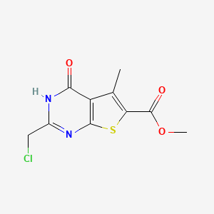molecular formula C10H9ClN2O3S B2516085 Methyl 2-(chloromethyl)-4-hydroxy-5-methylthieno[2,3-d]pyrimidine-6-carboxylate CAS No. 565166-96-3