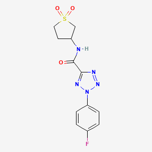 molecular formula C12H12FN5O3S B2516122 N-(1,1-dioxidotetrahydrothiophen-3-yl)-2-(4-fluorophenyl)-2H-tetrazole-5-carboxamide CAS No. 1396880-03-7