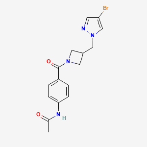 molecular formula C16H17BrN4O2 B2516125 N-(4-{3-[(4-bromo-1H-pyrazol-1-yl)methyl]azetidine-1-carbonyl}phenyl)acetamide CAS No. 2415628-38-3