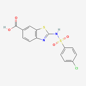 B2516137 2-{[(4-Chlorophenyl)sulfonyl]amino}-1,3-benzothiazole-6-carboxylic acid CAS No. 929853-97-4