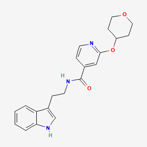 molecular formula C21H23N3O3 B2516178 N-[2-(1H-indol-3-yl)ethyl]-2-(oxan-4-yloxy)pyridine-4-carboxamide CAS No. 2034362-75-7
