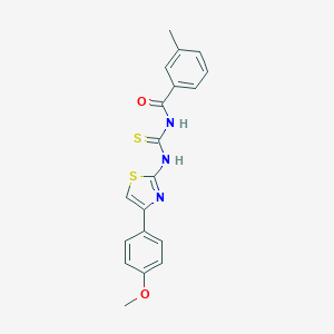 molecular formula C19H17N3O2S2 B251618 N-[[4-(4-methoxyphenyl)-1,3-thiazol-2-yl]carbamothioyl]-3-methylbenzamide 