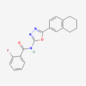 2-fluoro-N-(5-(5,6,7,8-tetrahydronaphthalen-2-yl)-1,3,4-oxadiazol-2-yl)benzamide