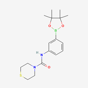 molecular formula C17H25BN2O3S B2516195 N-(3-(4,4,5,5-tetramethyl-1,3,2-dioxaborolan-2-yl)phenyl)thiomorpholine-4-carboxamide CAS No. 874301-68-5