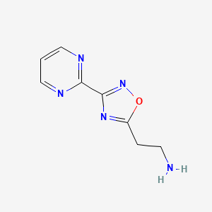 B2516199 2-[3-(Pyrimidin-2-yl)-1,2,4-oxadiazol-5-yl]ethan-1-amine CAS No. 1153093-01-6