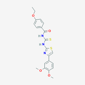 molecular formula C21H21N3O4S2 B251620 N-[[4-(3,4-dimethoxyphenyl)-1,3-thiazol-2-yl]carbamothioyl]-4-ethoxybenzamide 
