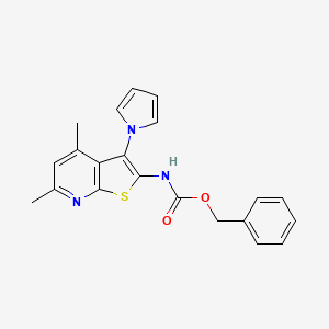 benzyl N-[4,6-dimethyl-3-(1H-pyrrol-1-yl)thieno[2,3-b]pyridin-2-yl]carbamate