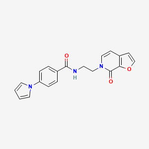 molecular formula C20H17N3O3 B2516214 N-(2-(7-oxofuro[2,3-c]pyridin-6(7H)-yl)ethyl)-4-(1H-pyrrol-1-yl)benzamide CAS No. 2034413-37-9