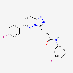 molecular formula C19H13F2N5OS B2516223 N-(3-fluorophenyl)-2-((6-(4-fluorophenyl)-[1,2,4]triazolo[4,3-b]pyridazin-3-yl)thio)acetamide CAS No. 894059-33-7