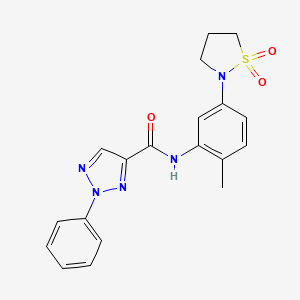 molecular formula C19H19N5O3S B2516227 N-(5-(1,1-dioxidoisothiazolidin-2-yl)-2-methylphenyl)-2-phenyl-2H-1,2,3-triazole-4-carboxamide CAS No. 1323713-65-0