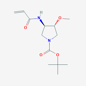 molecular formula C13H22N2O4 B2516234 Tert-butyl (3R,4R)-3-methoxy-4-(prop-2-enoylamino)pyrrolidine-1-carboxylate CAS No. 2361900-33-4