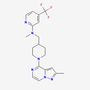 molecular formula C20H23F3N6 B2516252 N-methyl-N-[(1-{2-methylpyrazolo[1,5-a]pyrazin-4-yl}piperidin-4-yl)methyl]-4-(trifluoromethyl)pyridin-2-amine CAS No. 2415603-74-4