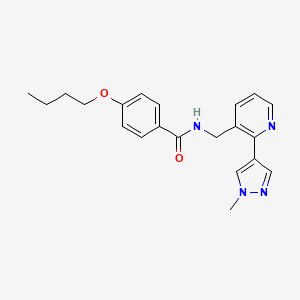 molecular formula C21H24N4O2 B2516262 4-butoxy-N-((2-(1-methyl-1H-pyrazol-4-yl)pyridin-3-yl)methyl)benzamide CAS No. 2034229-06-4