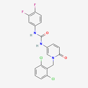 molecular formula C19H13Cl2F2N3O2 B2516274 N-[1-(2,6-dichlorobenzyl)-6-oxo-1,6-dihydro-3-pyridinyl]-N'-(3,4-difluorophenyl)urea CAS No. 338784-71-7
