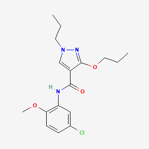 molecular formula C17H22ClN3O3 B2516319 N-(5-chloro-2-methoxyphenyl)-3-propoxy-1-propyl-1H-pyrazole-4-carboxamide CAS No. 1013766-08-9