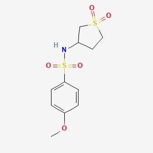 molecular formula C11H15NO5S2 B2516327 N-(1,1-dioxidotetrahydrothiophen-3-yl)-4-methoxybenzenesulfonamide CAS No. 300377-01-9