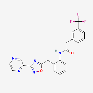 N-(2-((3-(pyrazin-2-yl)-1,2,4-oxadiazol-5-yl)methyl)phenyl)-2-(3-(trifluoromethyl)phenyl)acetamide