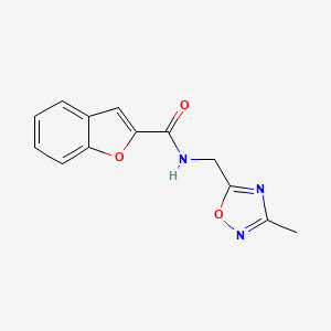 molecular formula C13H11N3O3 B2516334 N-((3-methyl-1,2,4-oxadiazol-5-yl)methyl)benzofuran-2-carboxamide CAS No. 1207011-17-3