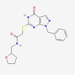 2-((1-benzyl-4-oxo-4,5-dihydro-1H-pyrazolo[3,4-d]pyrimidin-6-yl)thio)-N-((tetrahydrofuran-2-yl)methyl)acetamide