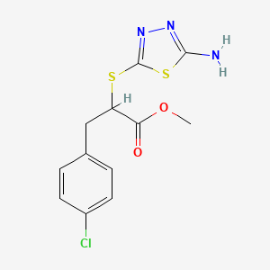 Methyl 2-((5-amino-1,3,4-thiadiazol-2-yl)thio)-3-(4-chlorophenyl)propanoate