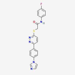 molecular formula C21H16FN5OS B2516344 N-(4-fluorophenyl)-2-({6-[4-(1H-imidazol-1-yl)phenyl]pyridazin-3-yl}sulfanyl)acetamide CAS No. 905669-11-6