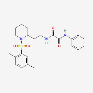 N1-(2-(1-((2,5-dimethylphenyl)sulfonyl)piperidin-2-yl)ethyl)-N2-phenyloxalamide