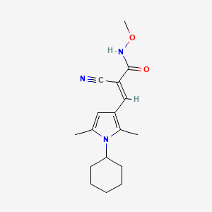 (E)-2-Cyano-3-(1-cyclohexyl-2,5-dimethylpyrrol-3-yl)-N-methoxyprop-2-enamide