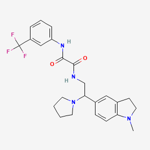 N1-(2-(1-methylindolin-5-yl)-2-(pyrrolidin-1-yl)ethyl)-N2-(3-(trifluoromethyl)phenyl)oxalamide